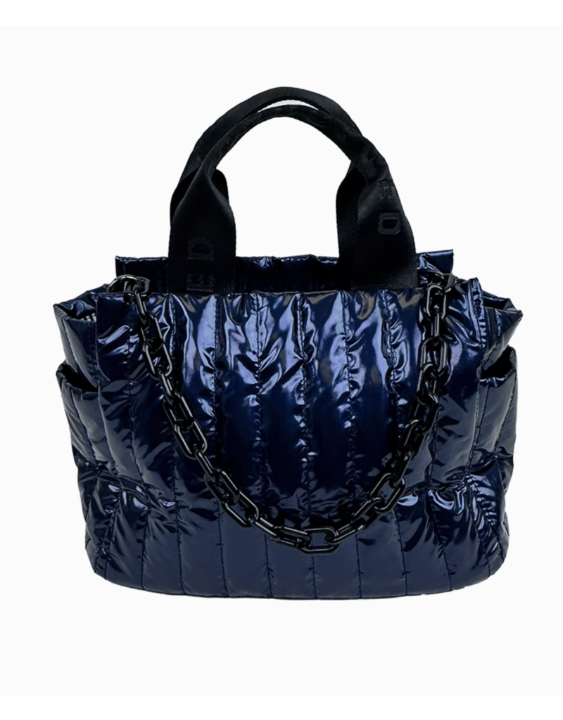 AH.DORNED ROSIE LIQUID QUILTED NYLON HANDBAG