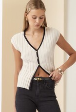 ILLA ILLA TAUPE/BLACK KNIT TOP