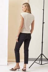 ILLA ILLA TAUPE/BLACK KNIT TOP