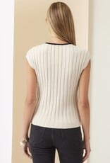 ILLA ILLA TAUPE/BLACK KNIT TOP