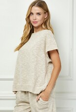 SEE AND BE SEEN DIAGONAL STRIPED SHORT SLEEVE TOP