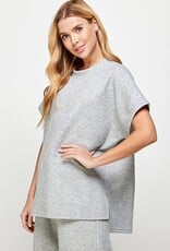 SEE AND BE SEEN TEXTURED SHORT SLEEVE SWEATSHIRT