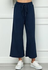 SEE AND BE SEEN TEXTURED CROPPED WIDE PANTS