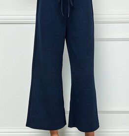 SEE AND BE SEEN TEXTURED CROPPED WIDE PANTS