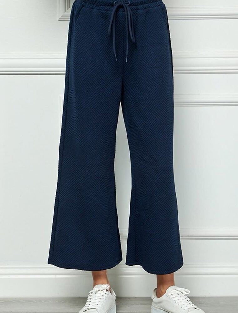 SEE AND BE SEEN TEXTURED CROPPED WIDE PANTS