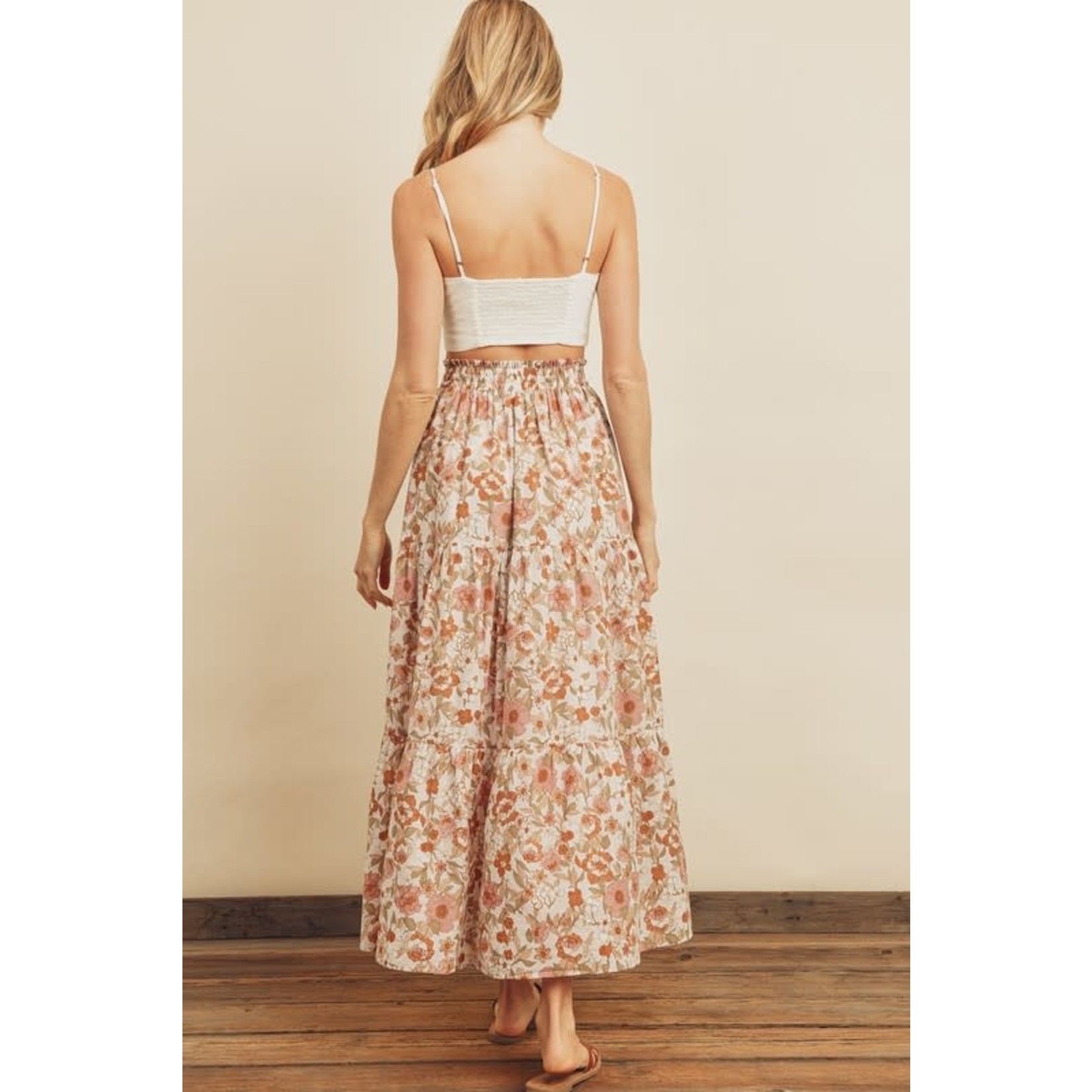 Floral Print Tiered Skirt