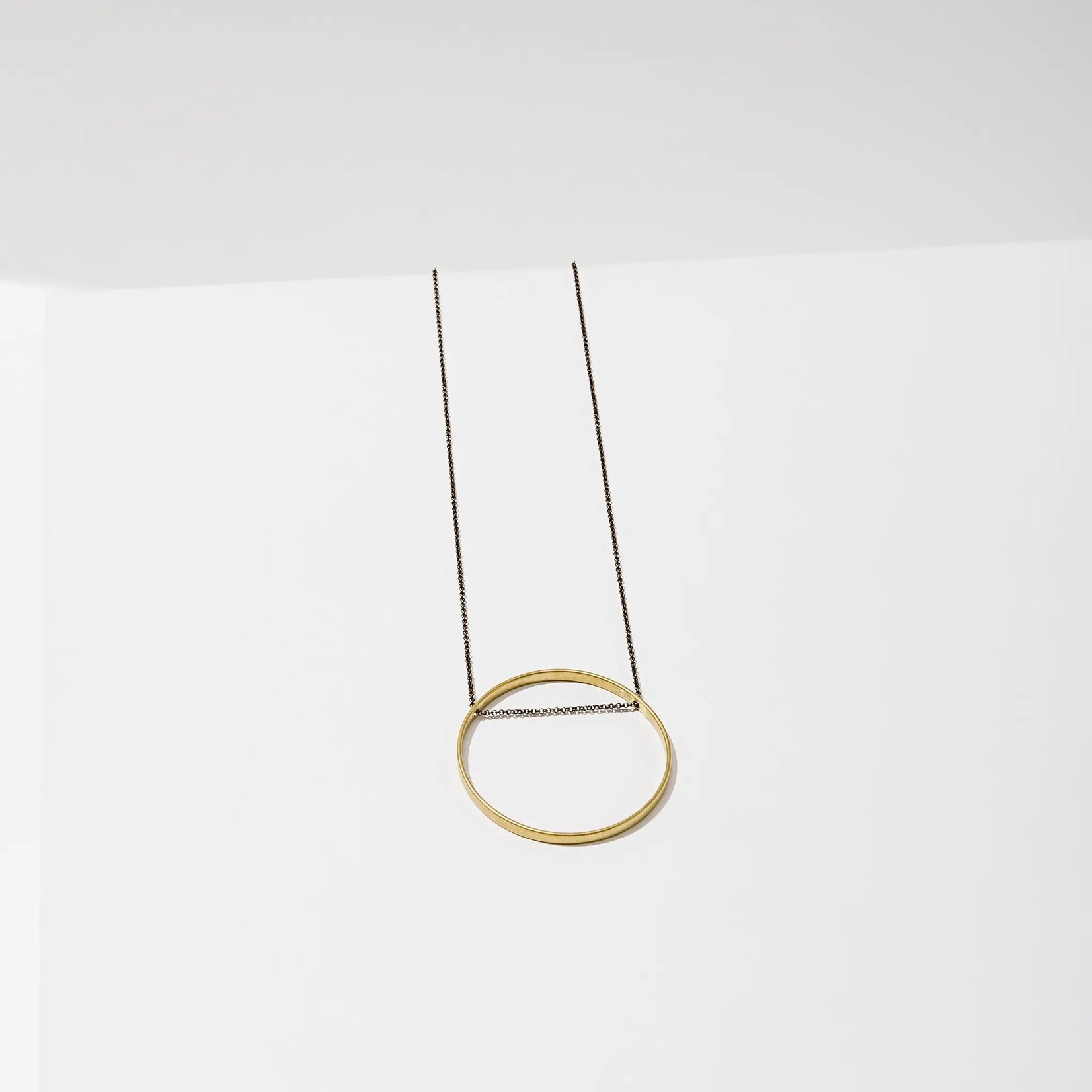 Circle Horizon Necklace  Brass - Medium
