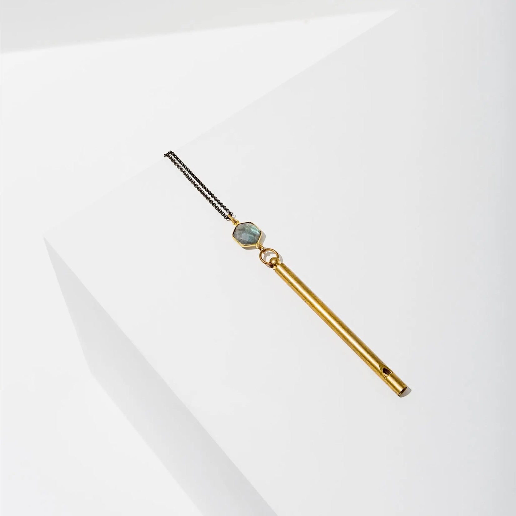 Gemstone Whistle Drop Necklace with Labradorite