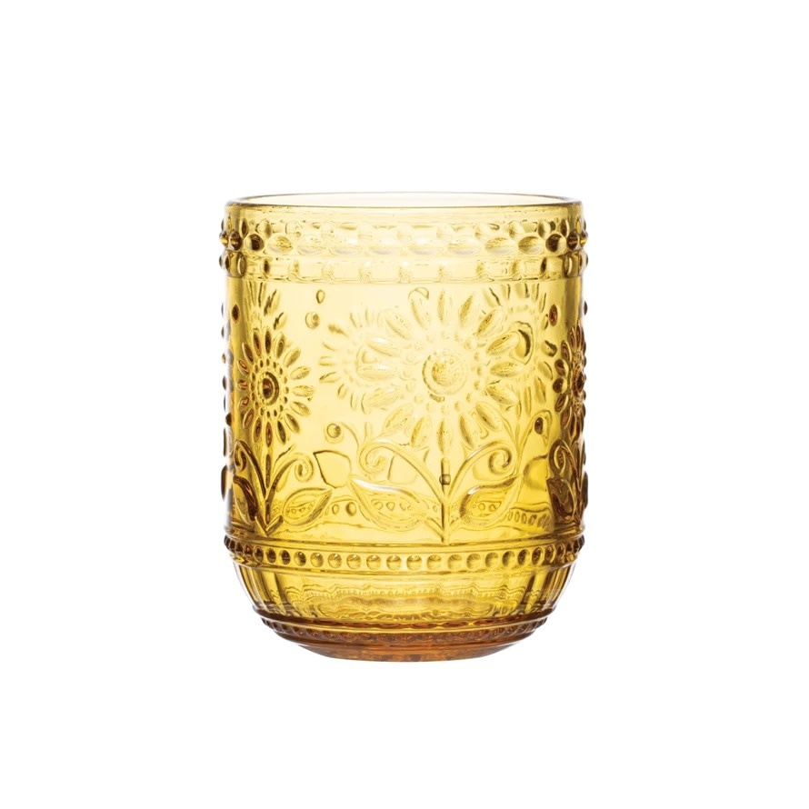 Embossed Drinking Glasses Set Of 4 Cleo Kin 8483