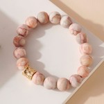 Matte Gemstone Bracelet - Pink Agate