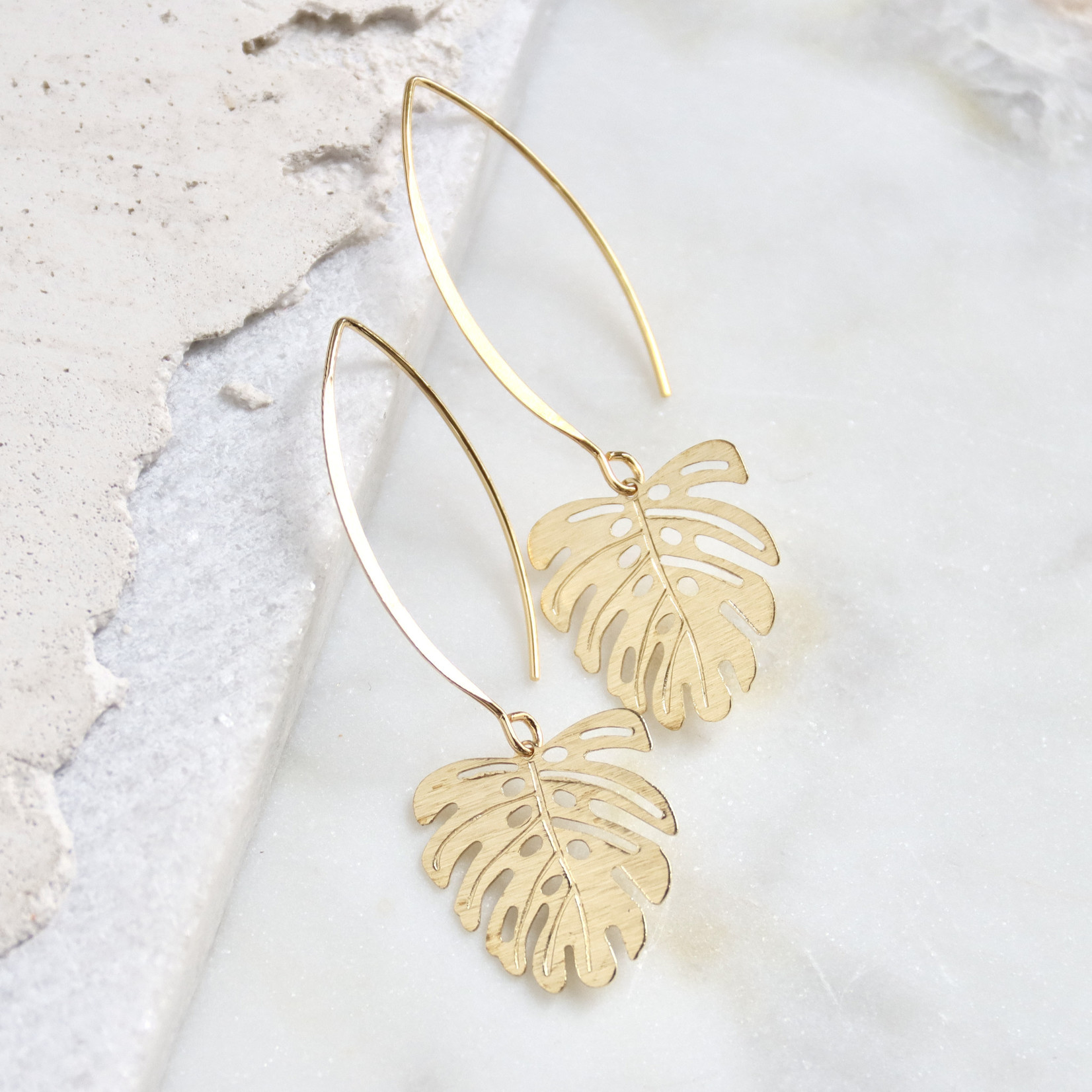 Monstera Drop Earrings