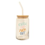 Talking Out of Turn Beer Can Glass w/ Bamboo Lid - Chill
