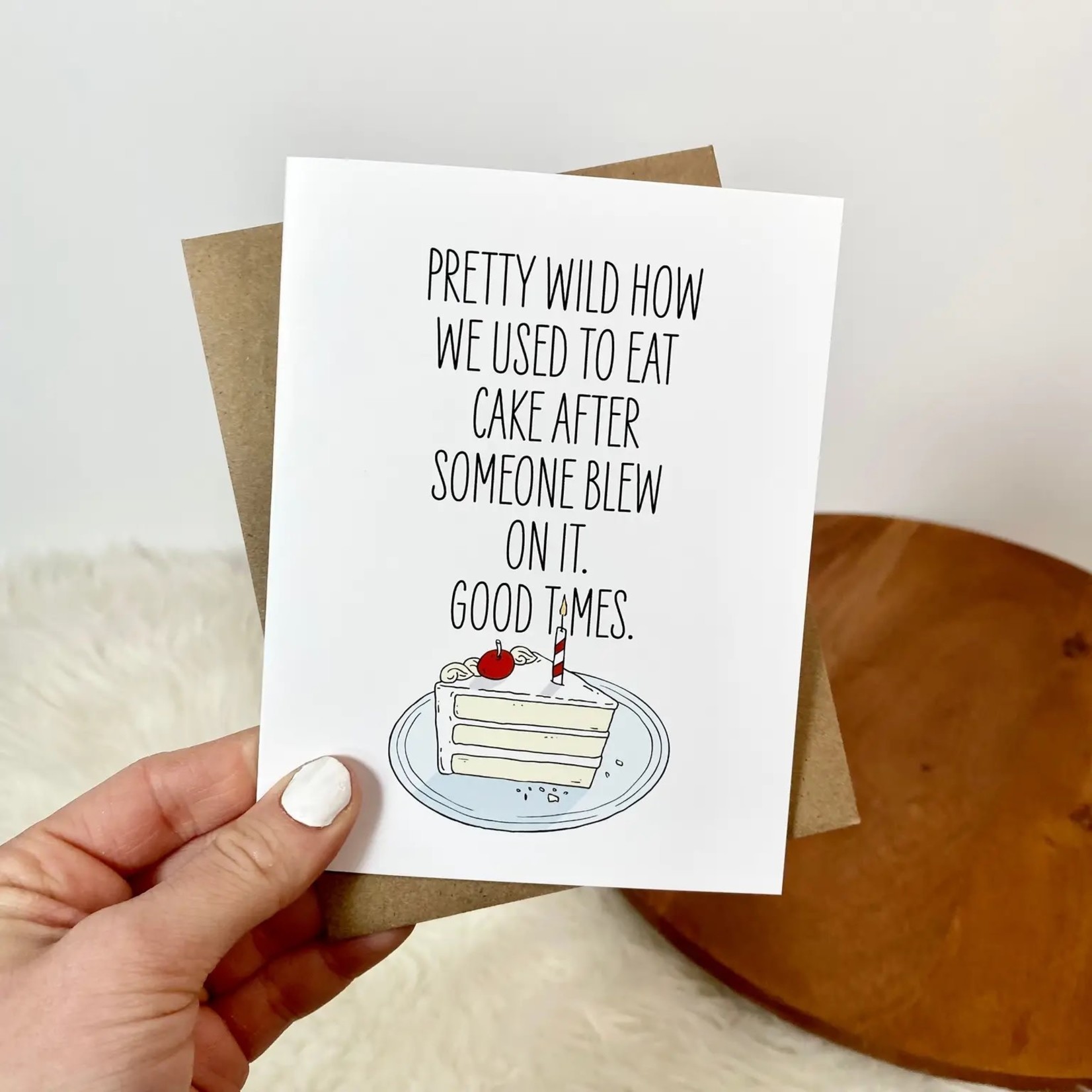 Big Moods Blowing On Birthday Cake - Greeting Card