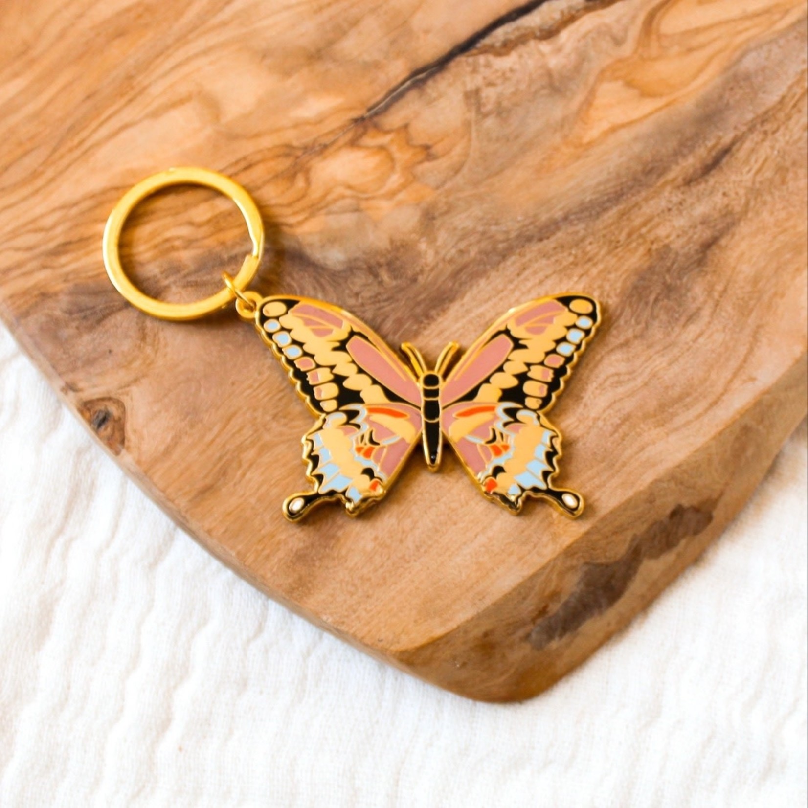 Swallowtail Butterfly Metal Keychain