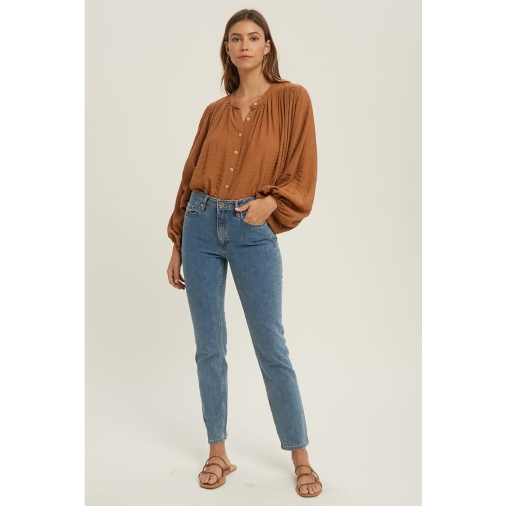 Emily Textured Button Down Top