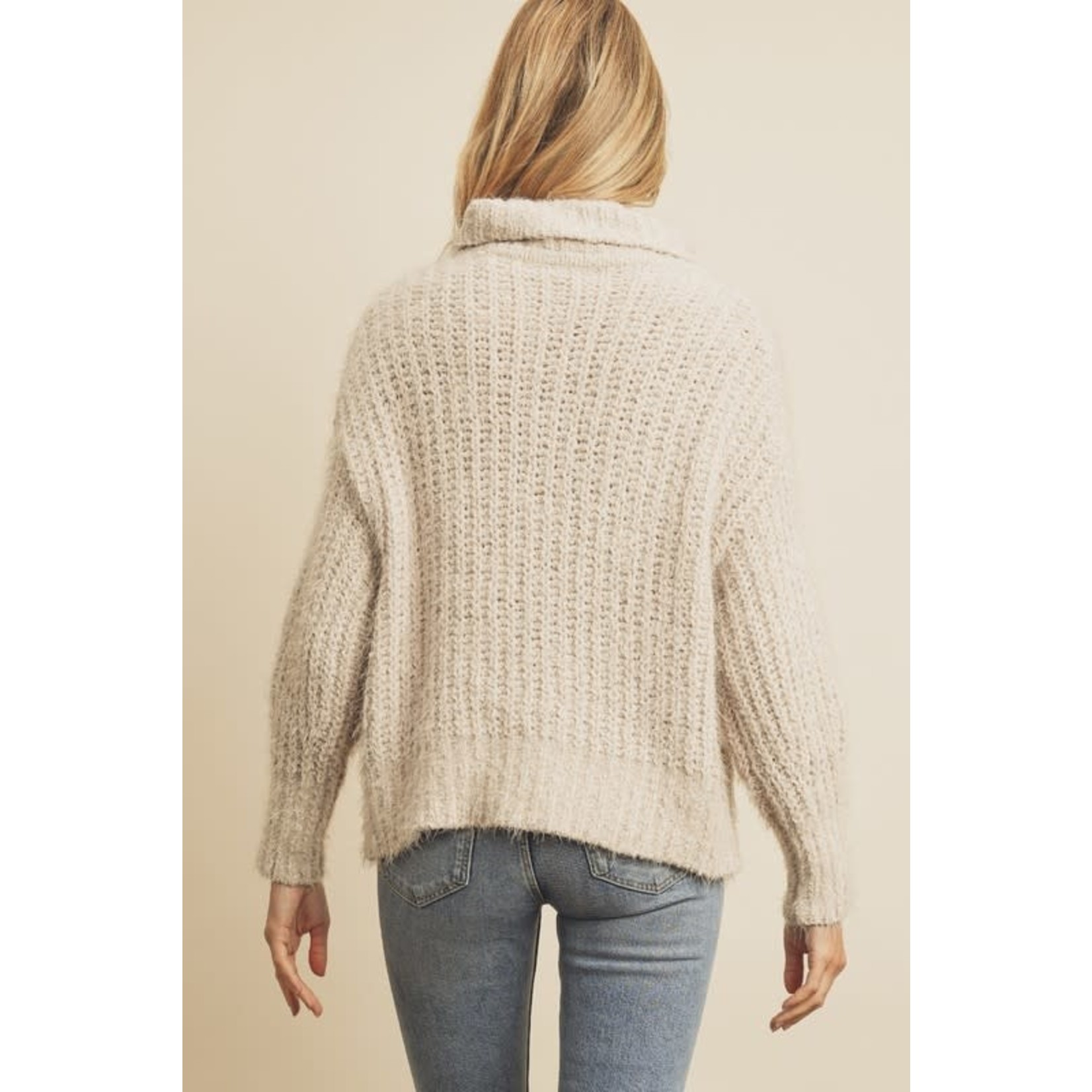 Fuzzy Turtleneck Sweater