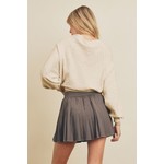 Bubble Sleeve Sweater - Taupe