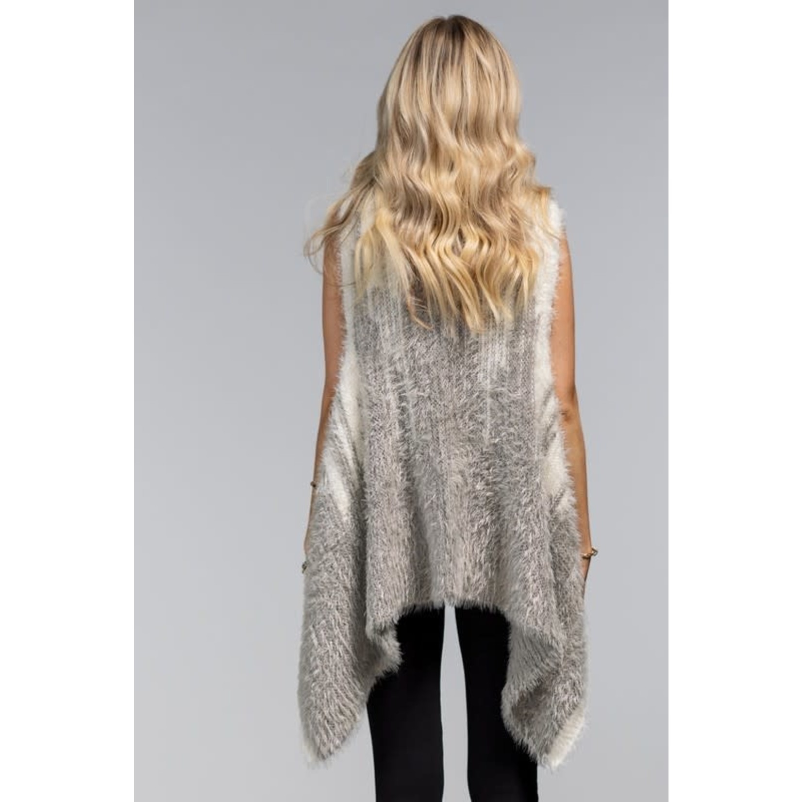 Holly Fuzzy Two-Tone Knit Vest