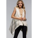 Holly Fuzzy Two-Tone Knit Vest