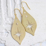 Teardrop Star Brass Earrings
