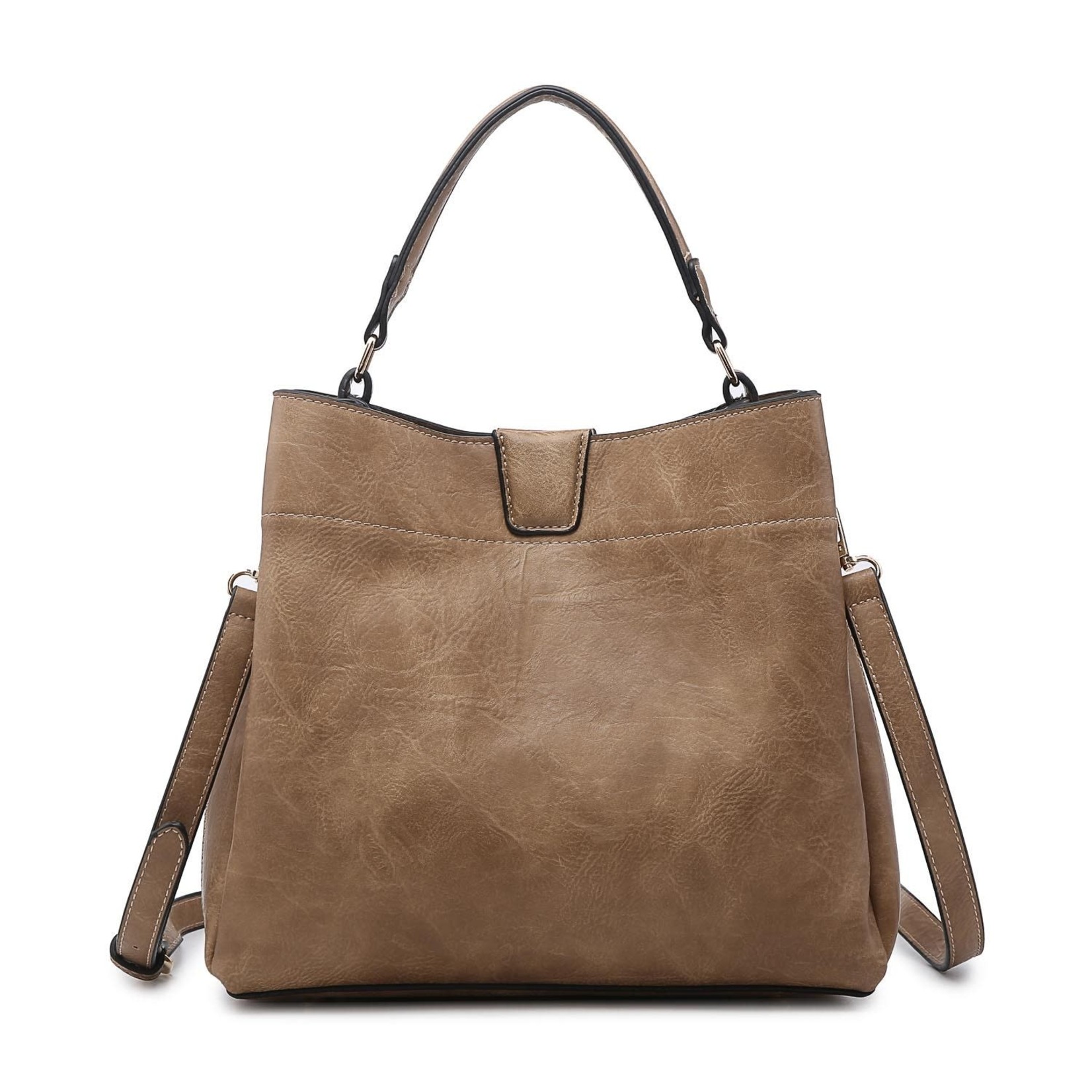 Tati Satchel With Shoulder Strap - Taupe