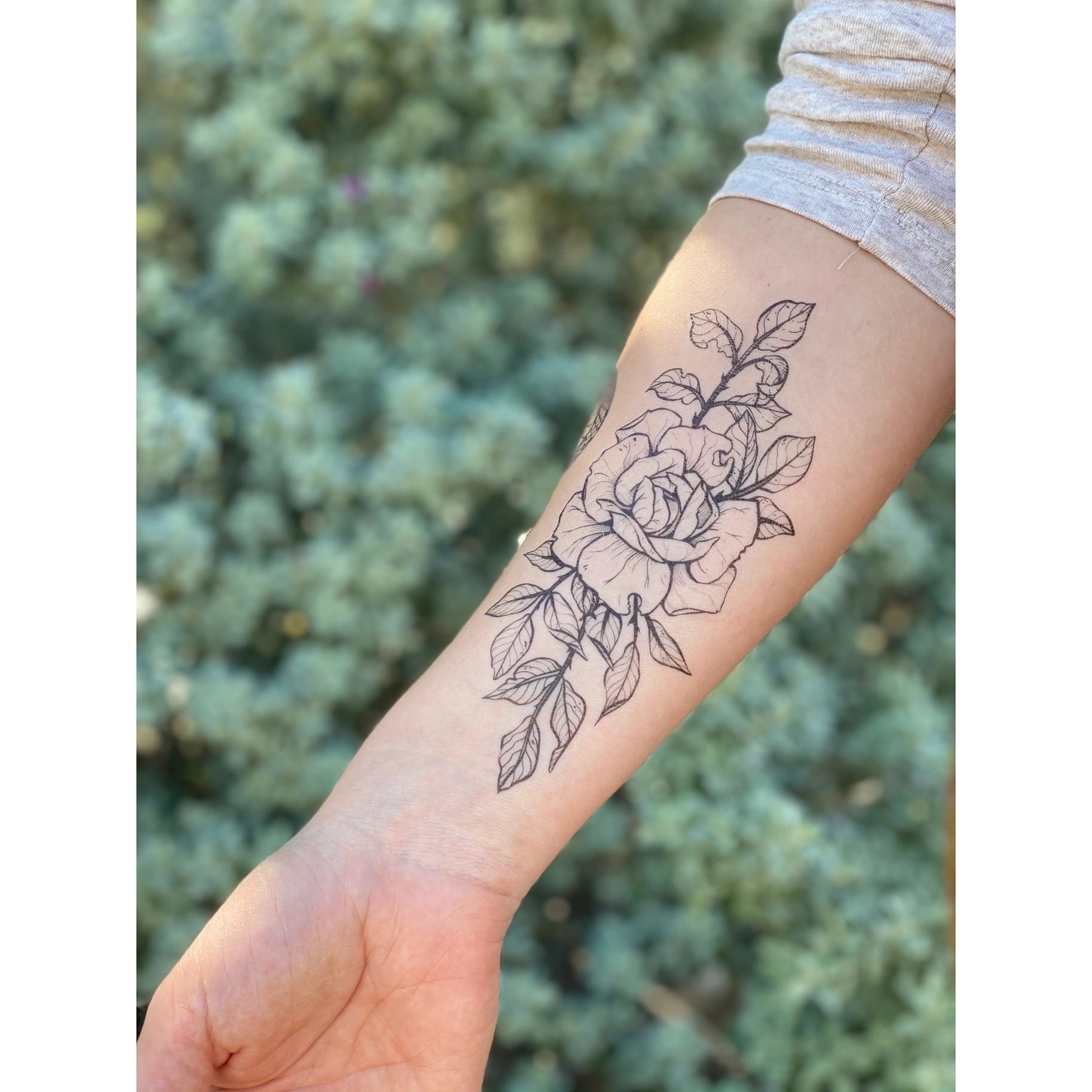 Nature Tats Rose Blossom Temporary Tattoo