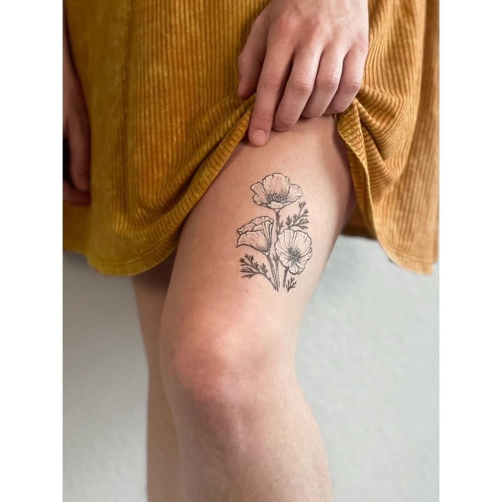 Nature Tats Golden Poppy Temporary Tattoo