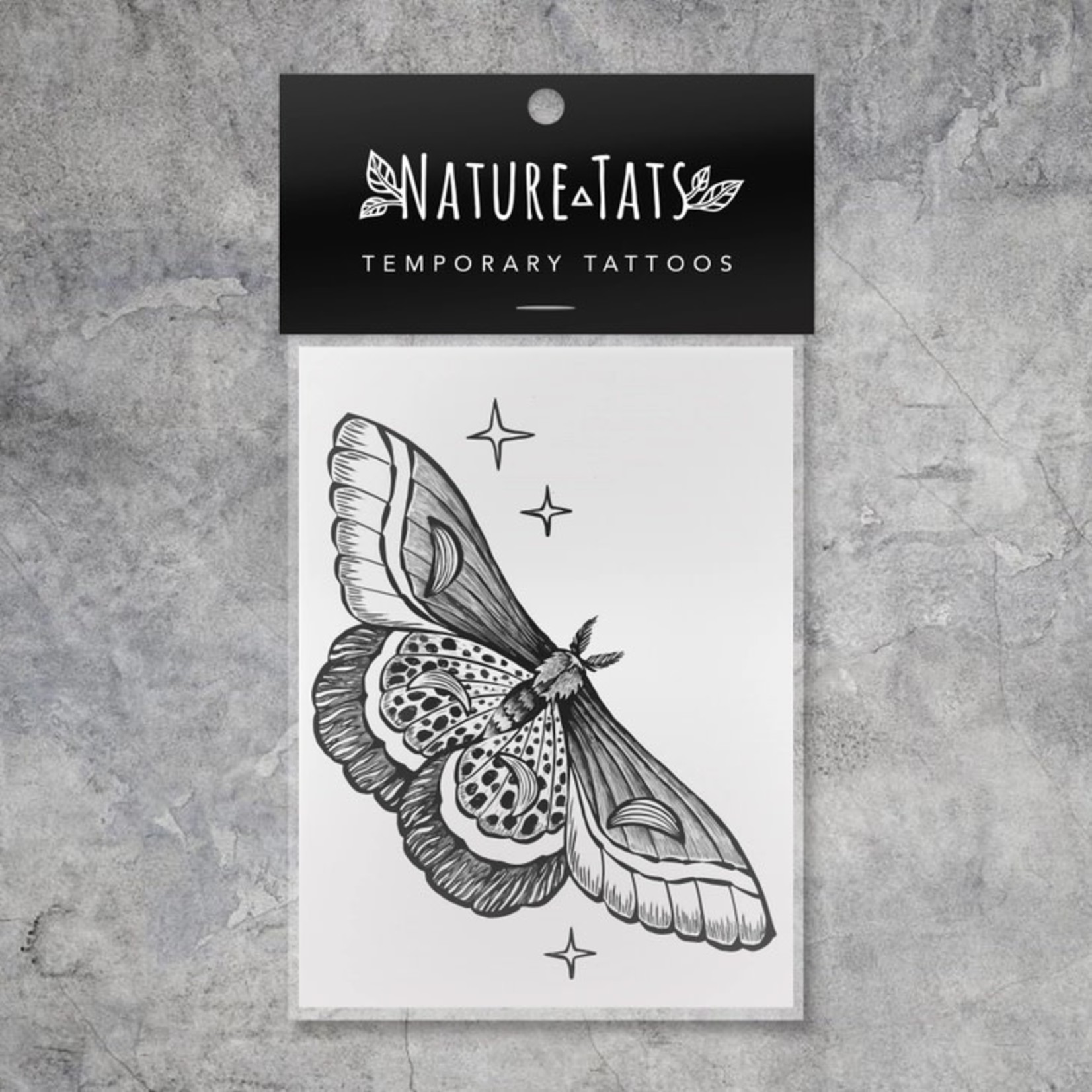 Nature Tats Night Moth Temporary Tattoo