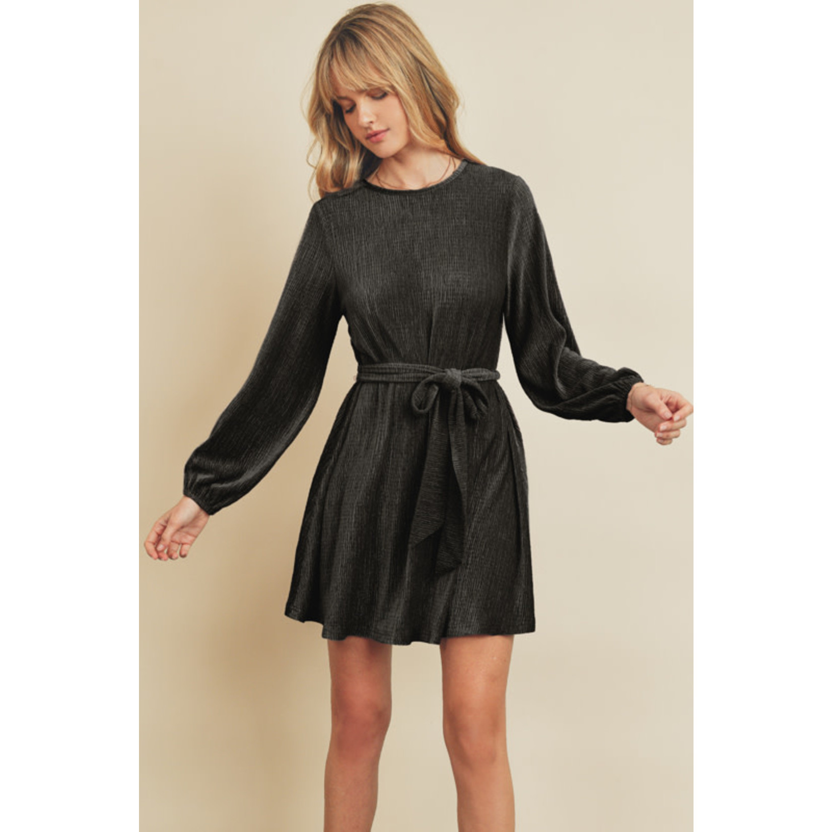 Rosie Velour Belted Tunic Dress