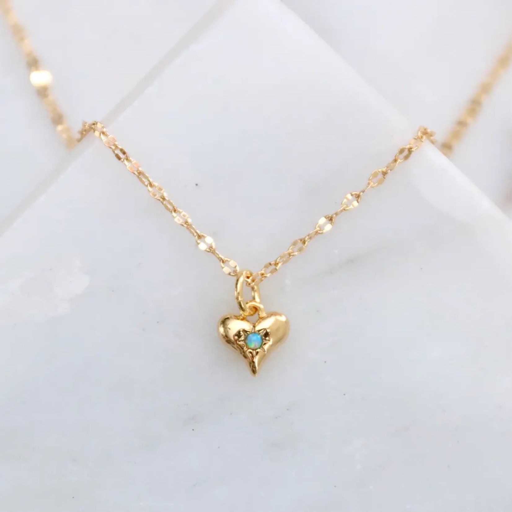 Opal Heart Necklace Cleo + Kin