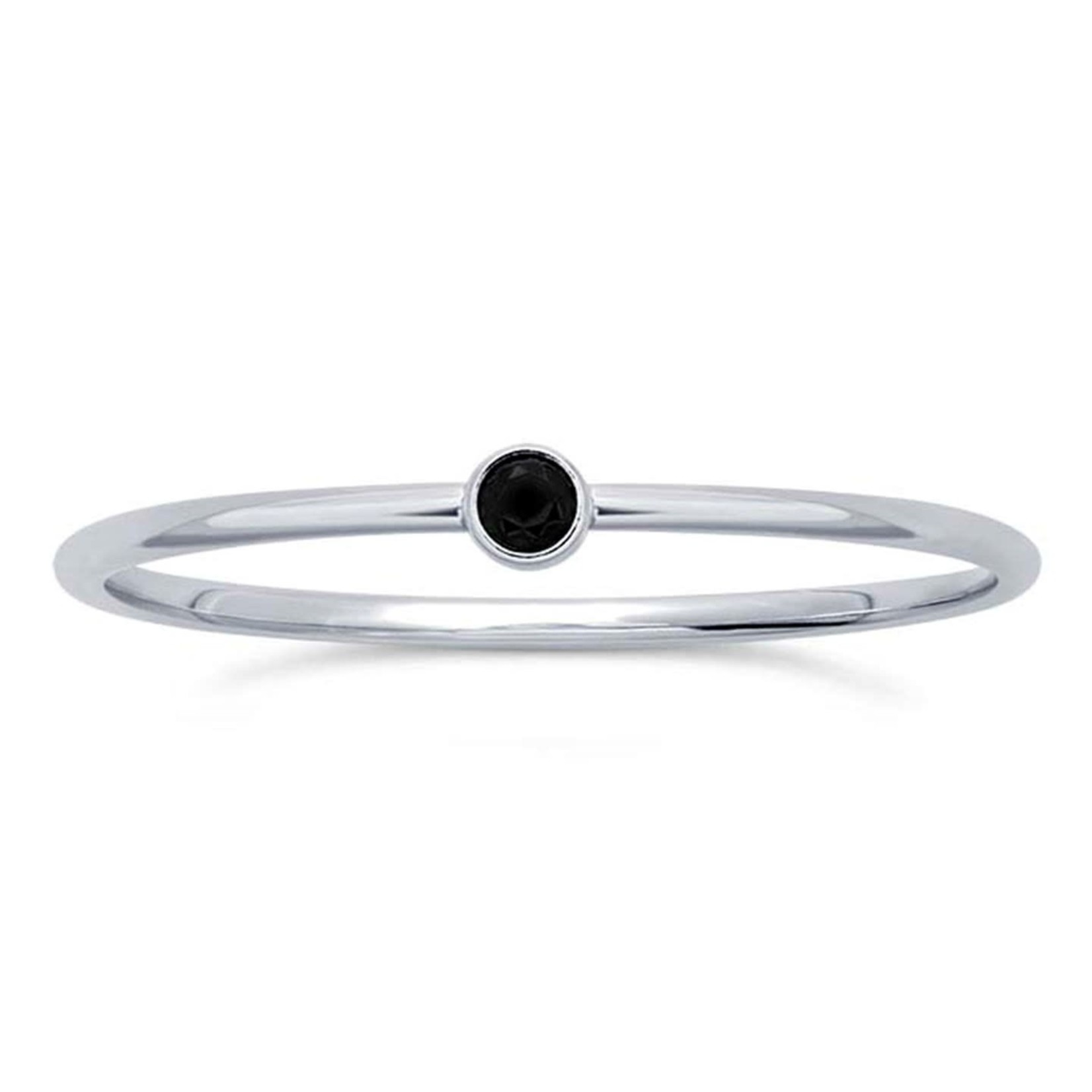 Cleo Sterling Silver Tiny Stone Stacking Ring