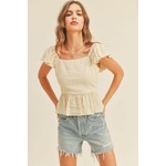 Melody Crinkle Ruffle Tied-Back Top