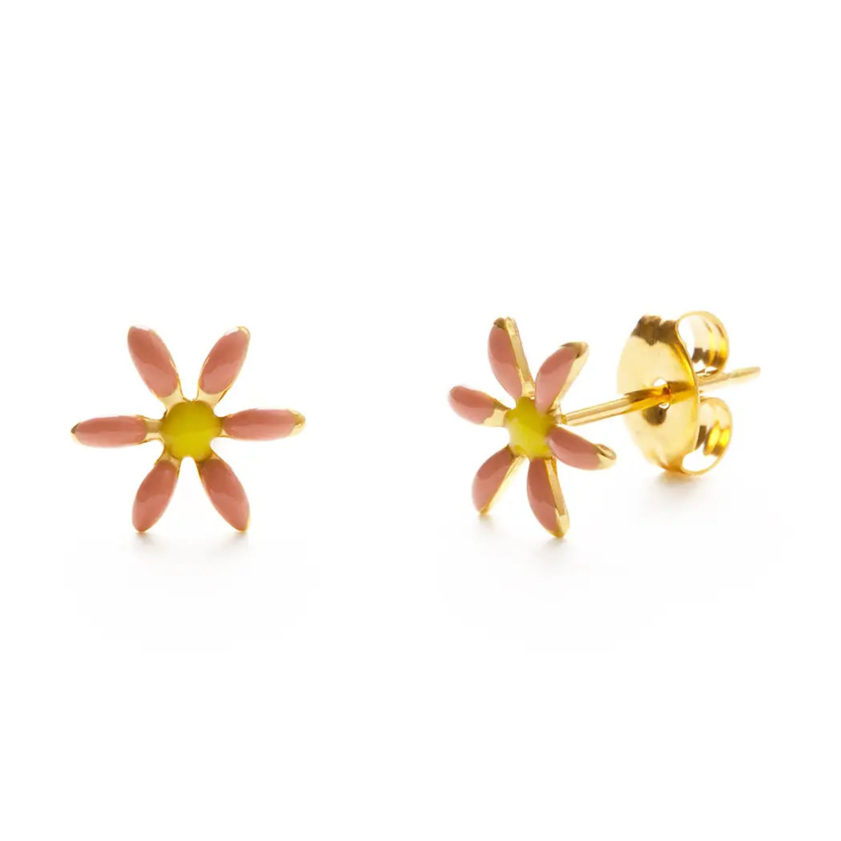 Daisy Stud Earrings - Pink Petals