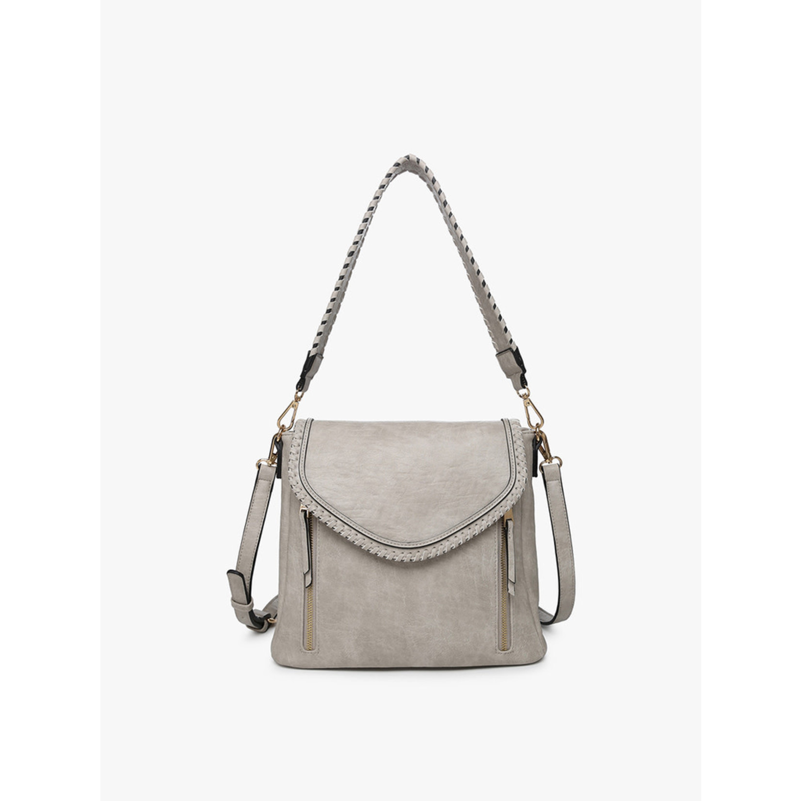 Lorelei Whipstitch Crossbody Light Grey