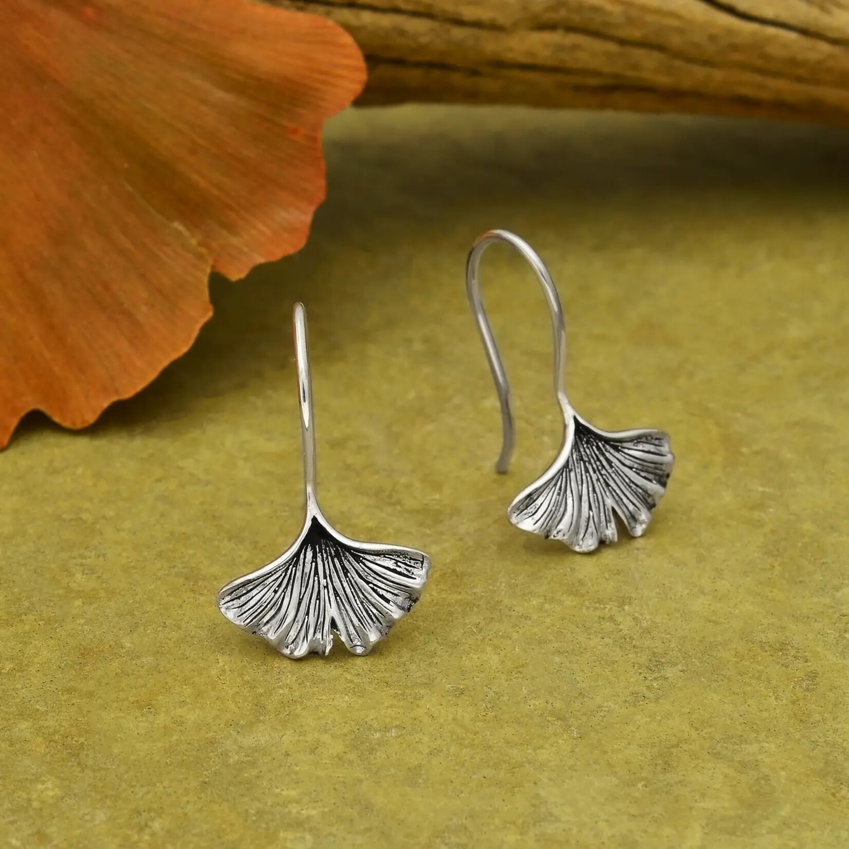 Nina Designs Ginkgo Leaf Earrings - Sterling Silver