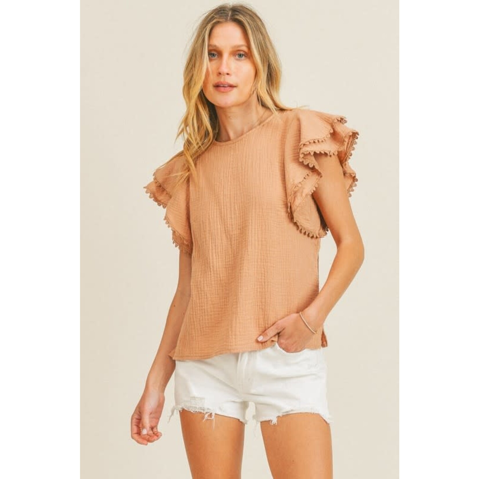 Hem + Thread Vanessa Flutter Sleeve Top