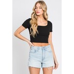 Final Touch Annie Baby Ribbed Cropped Tee
