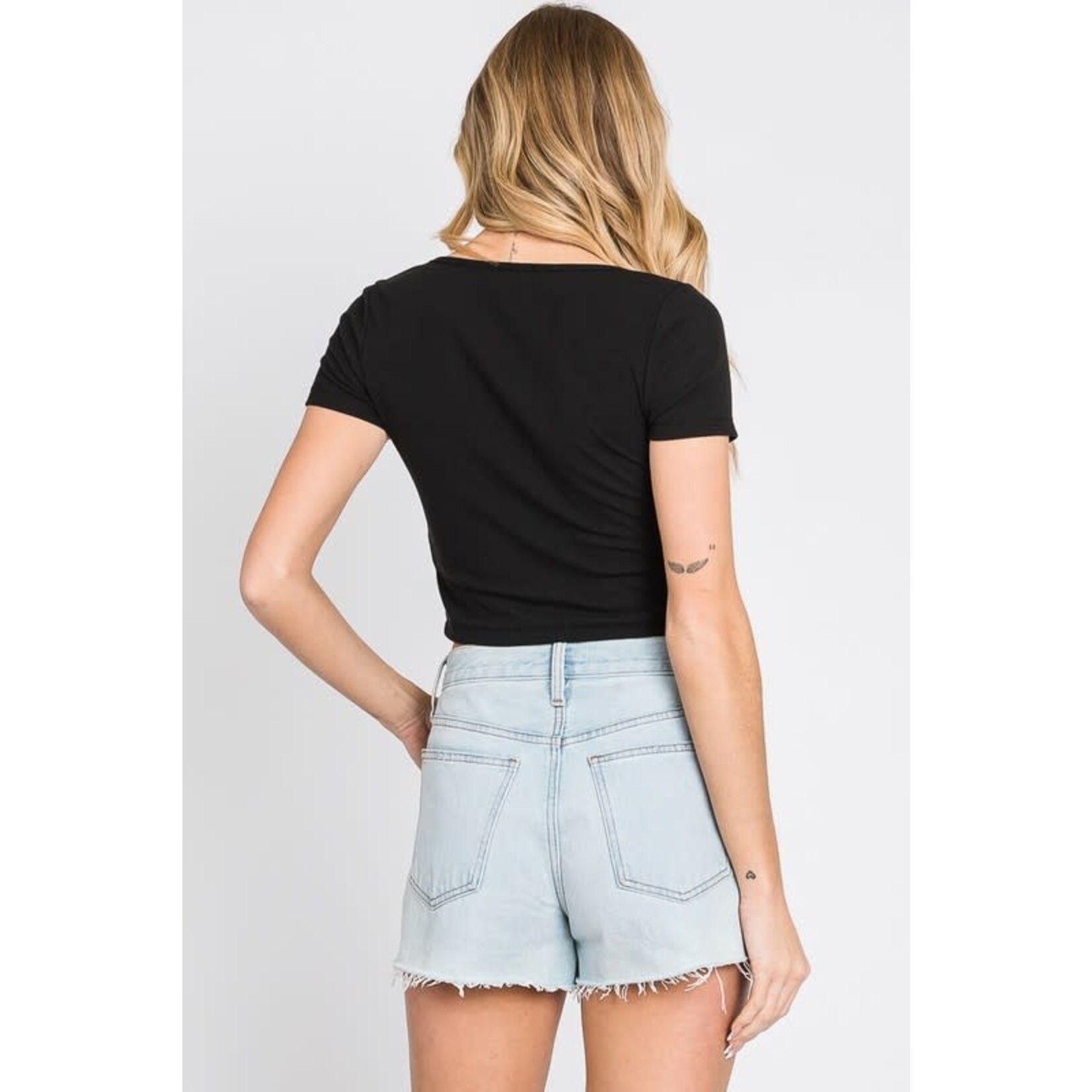 Final Touch Annie Baby Ribbed Cropped Tee