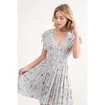 In The Beginning Shane Floral Rouched Mini Dress