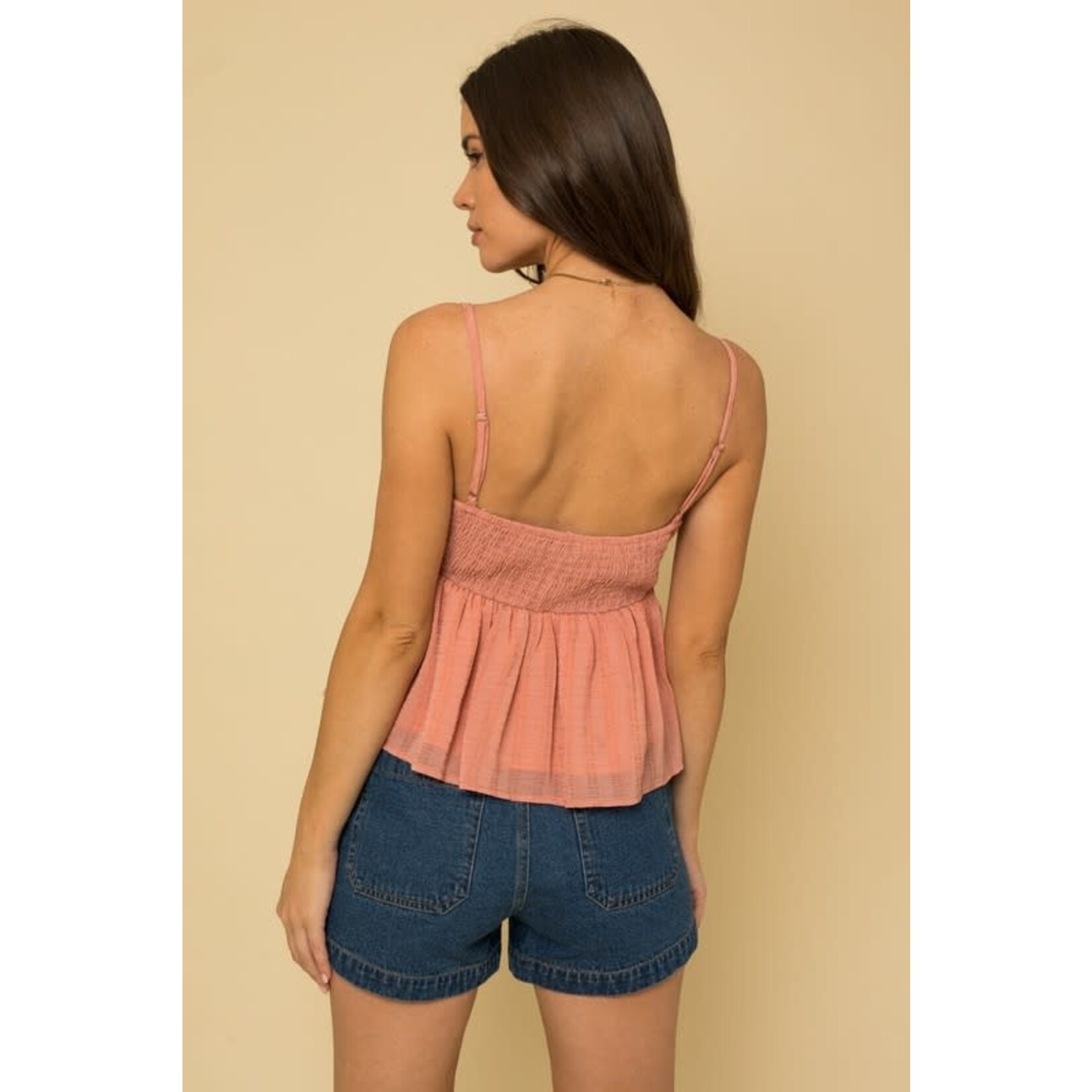 Gilli Lacey Peplum Cami Top