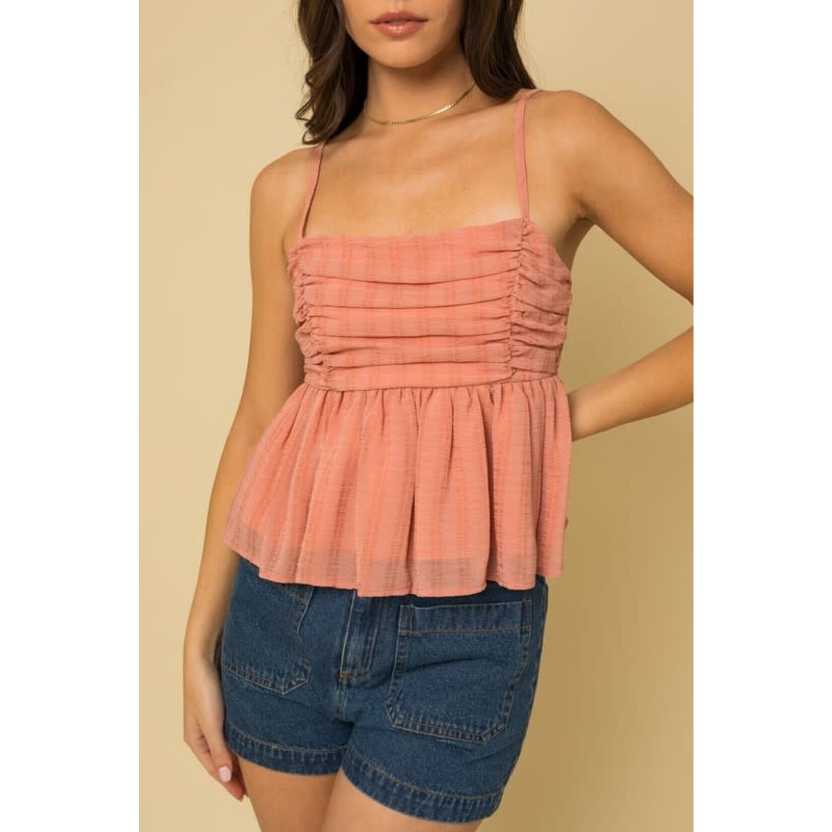 Gilli Lacey Peplum Cami Top