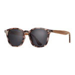 Blue Planet Eco-Eyewear Gridley Polarized Sunglasses - Ivory Tortoise + Walnut Wood