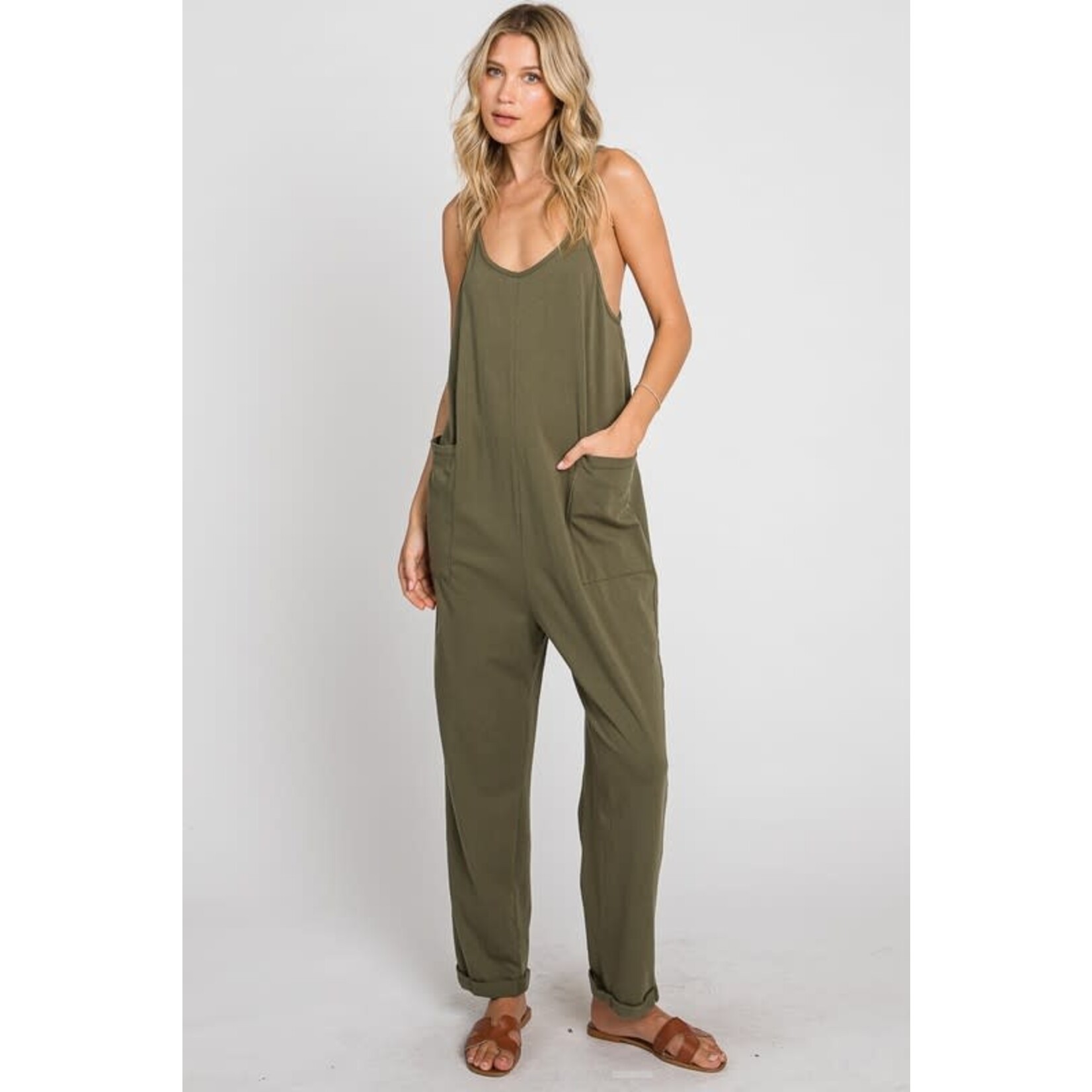 Relaxed Jumpsuit Sleeveless, Green