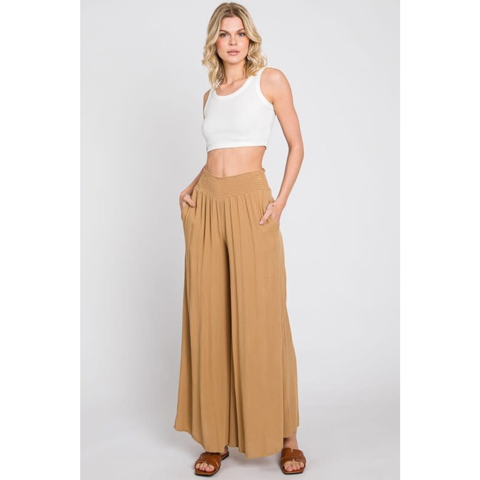 Scuba Crepe High-Waisted Wide-Leg Trouser | Cleo