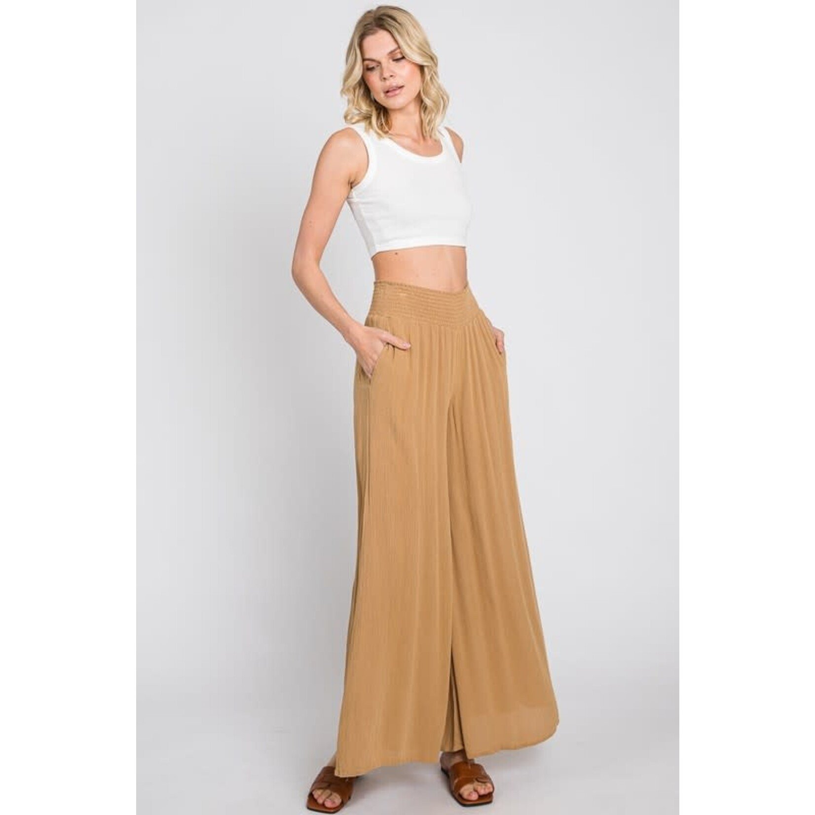 Hannah Toffee Wide-Leg Trouser, Cleo