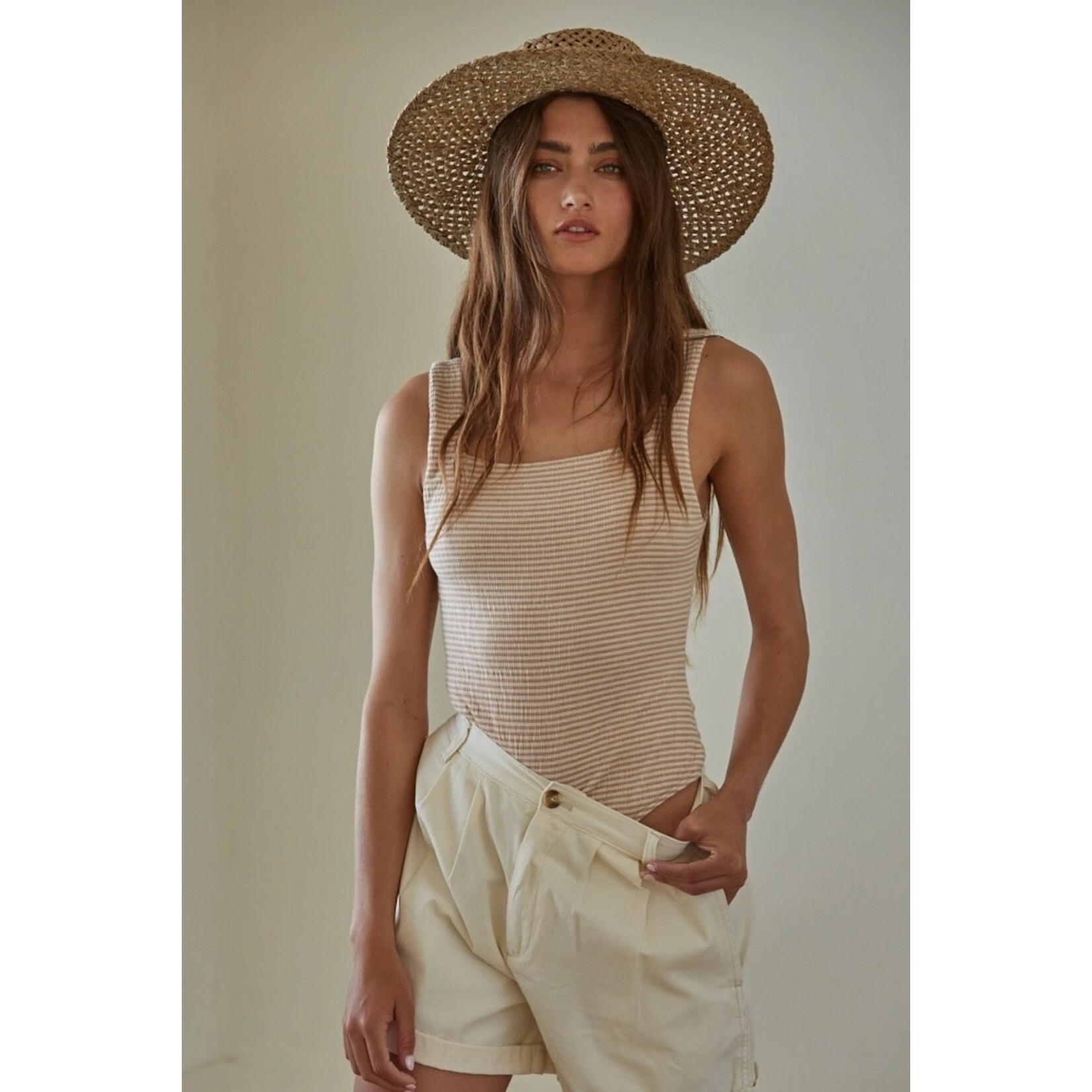 Pinstripe bodysuit cheap