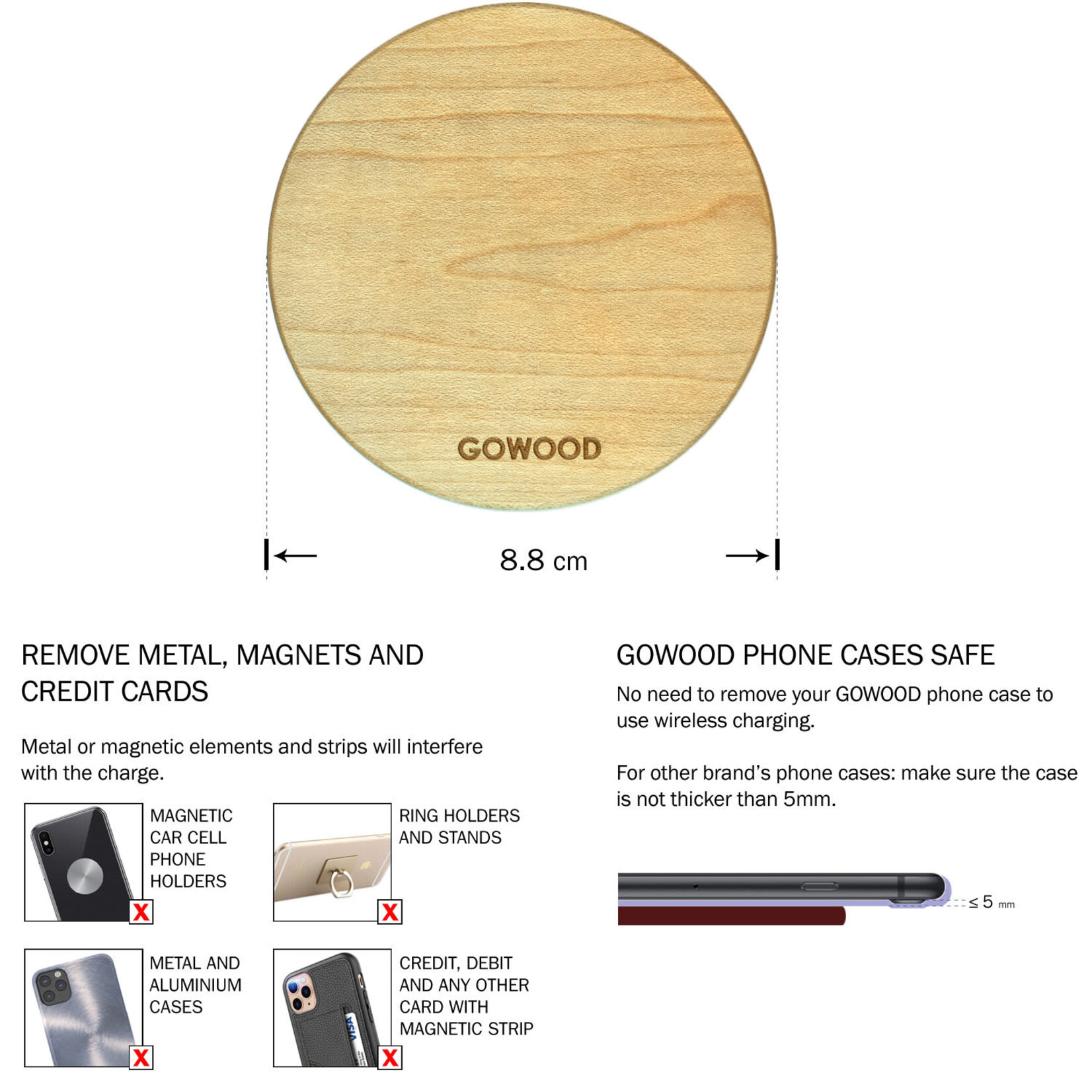 Go Wood Wood Wireless Charger