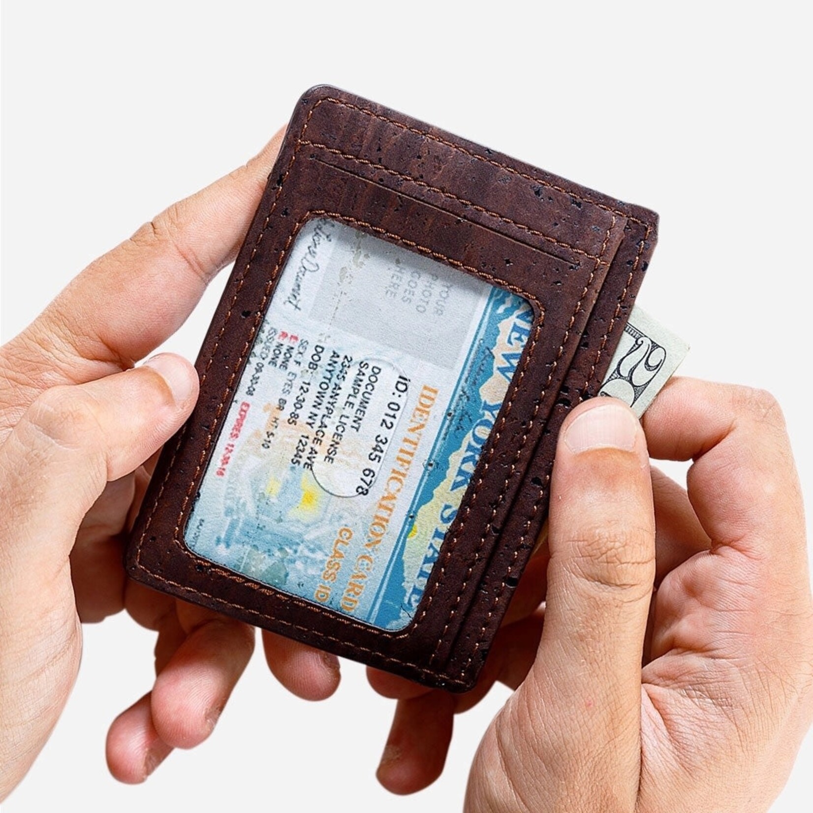 Corkor Airtag Wallet Cards Holder - Brown