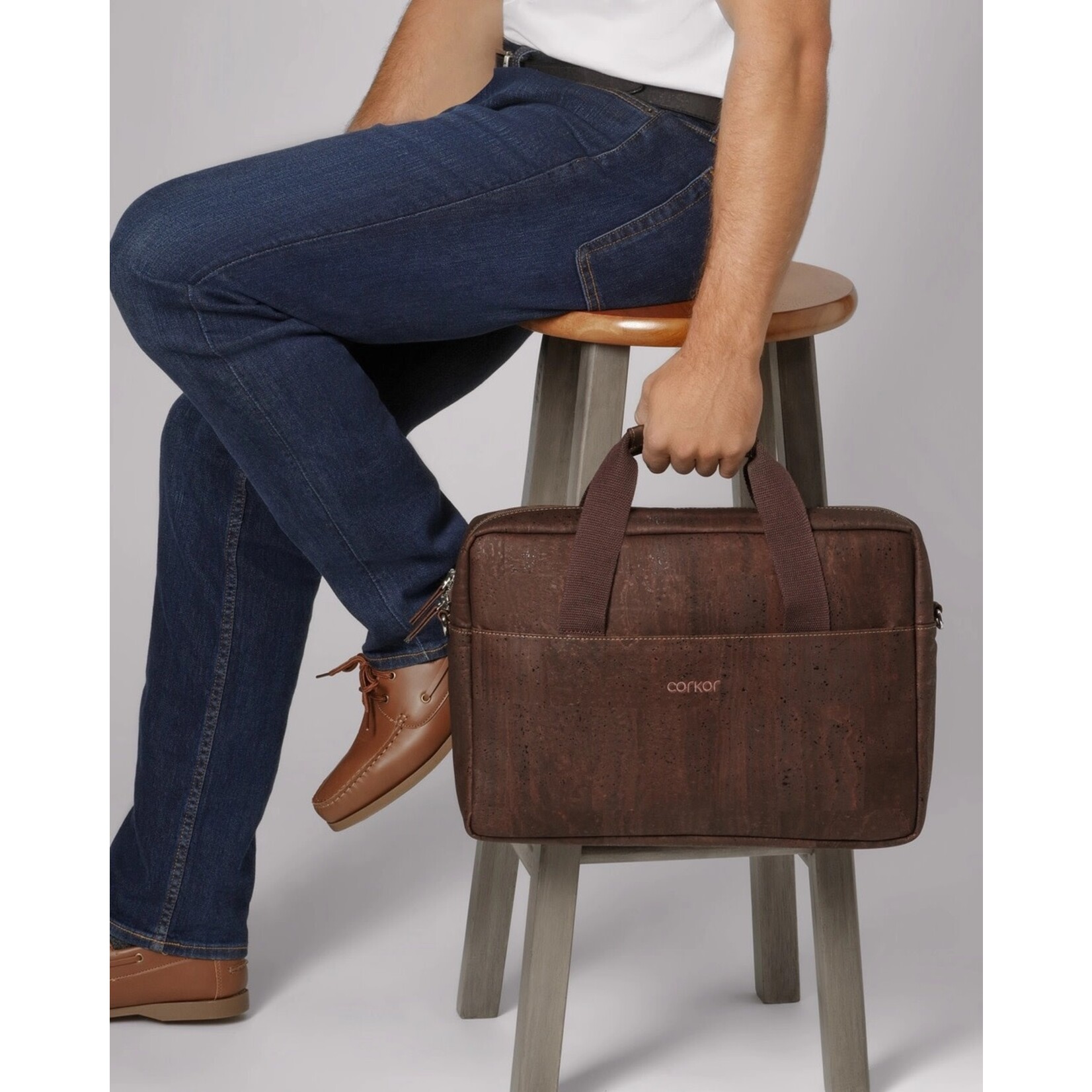 Corkor Cork Briefcase - Brown