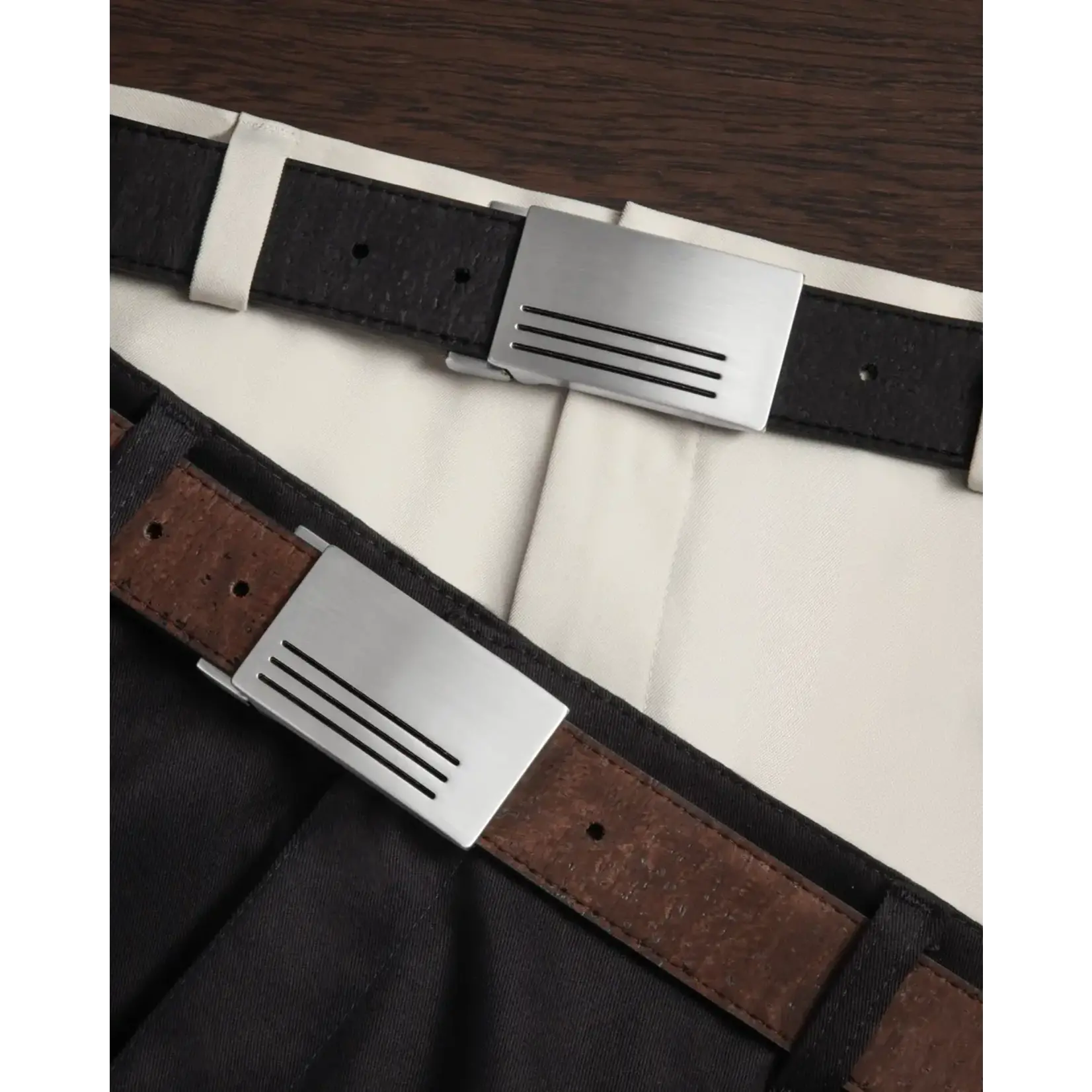 Corkor Reversible Cork Belt with Plaque Buckle 35MM